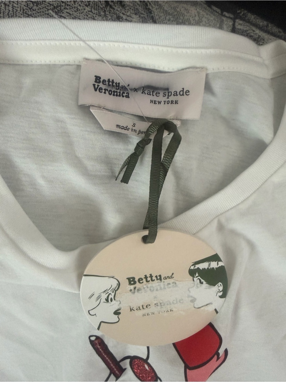 NWT Kate Spade x Archie Comics Betty & Veronica preppy graphic milkshake top Sm - Picture 6 of 8